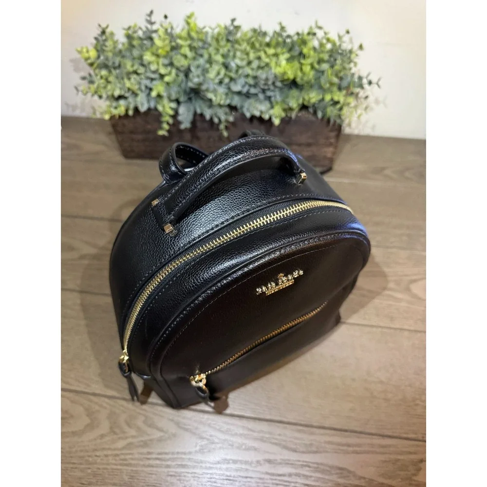 Kate Spade New York Black Pebbled Leather Mini Backpack Gold Hardware 2018